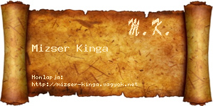 Mizser Kinga névjegykártya